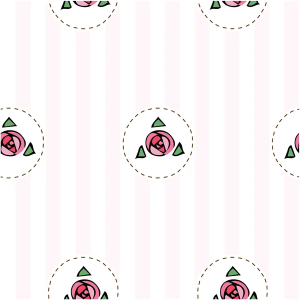 バラとピンクのシームレスなパターン — ストックベクタ