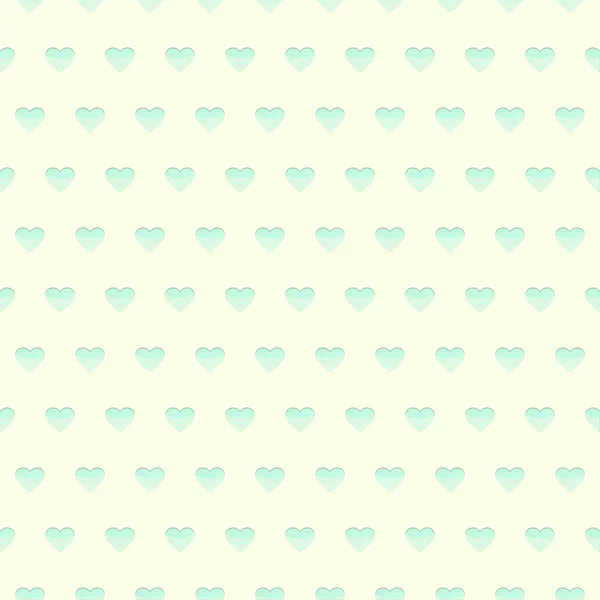 Seamless pattern cyan hearts on a yellow background — Stock Vector