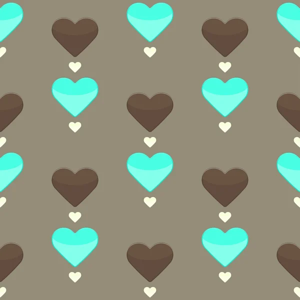 Seamless pattern with many colorful hearts — Stock Vector