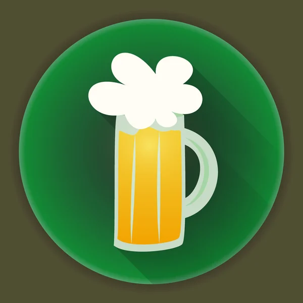 St. patrick dzień piwa szkła kubek ikona — Wektor stockowy