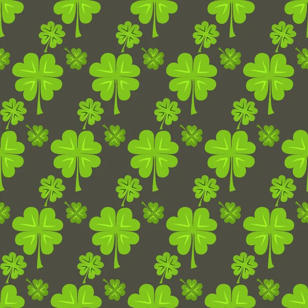 St Patrick Day green clover seamless pattern — Stock Vector