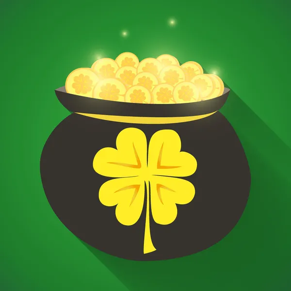 St Patrick Day gold money icon — Stock Vector