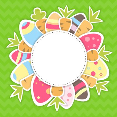 yeşil bir Paskalya yumurta ve havuç desen