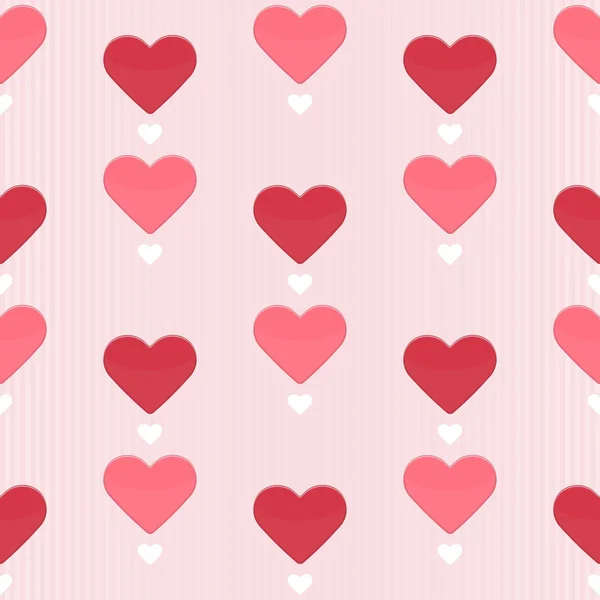 Nahtloses Muster mit süßen Herzen — Stockvektor