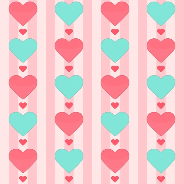 与很多的心，在一条粉色的无缝模式 — 图库矢量图片