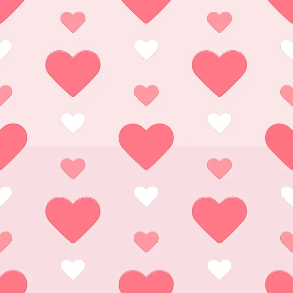 Nahtlose Herzmuster rot und rosa — Stockvektor