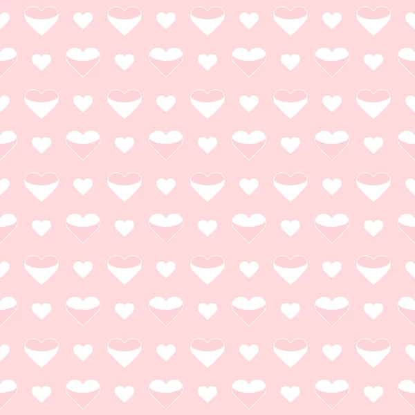 Nahtlose Muster niedliche weiße Herzen auf einem rosa — Stockvektor