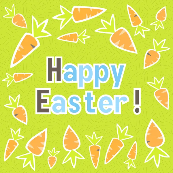 Carte de carottes de Pâques sur un vert — Image vectorielle