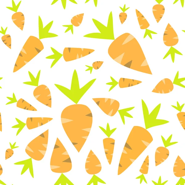 Seamless pattern orange carrots on a white — Stock Vector