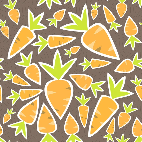 Dikişsiz desen turuncu havuçları bir kahverengi — Stok Vektör