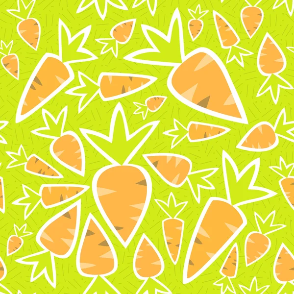 Motif sans couture carottes orange sur un vert — Image vectorielle