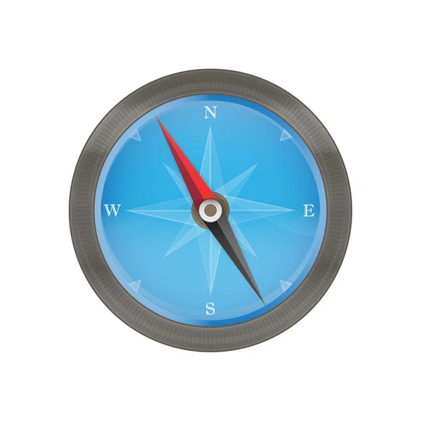 Kompass ikonen blå och brun på en vit — Stock vektor