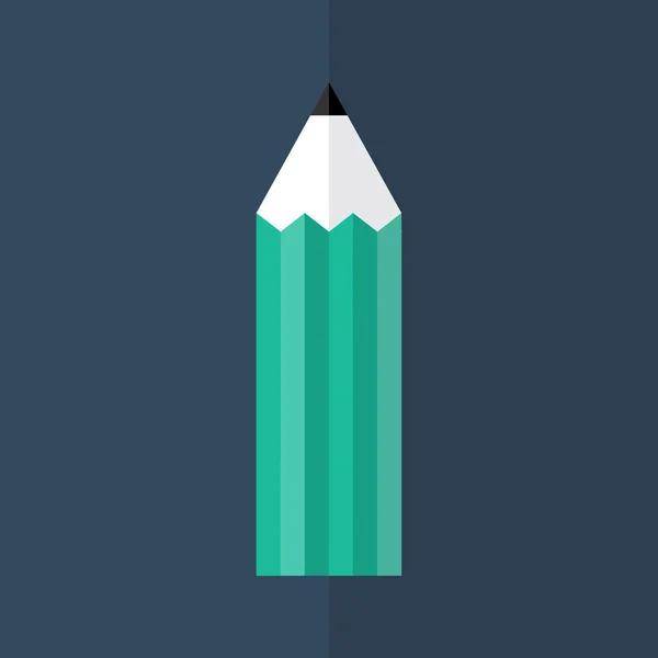 Zielony ołówek ikona nad niebieski — Wektor stockowy