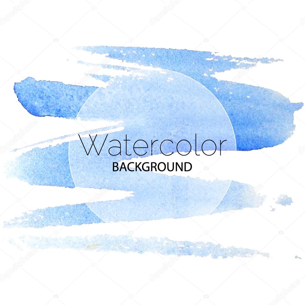 Blue watercolor background black text white circle