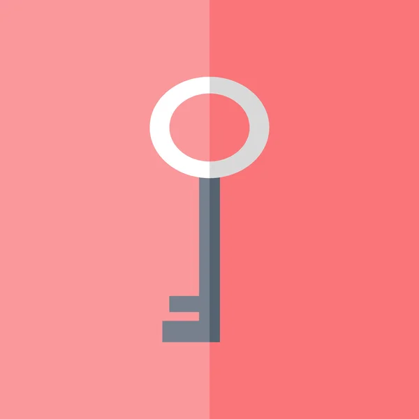 Icono plano de llave azul blanca sobre rosa — Vector de stock