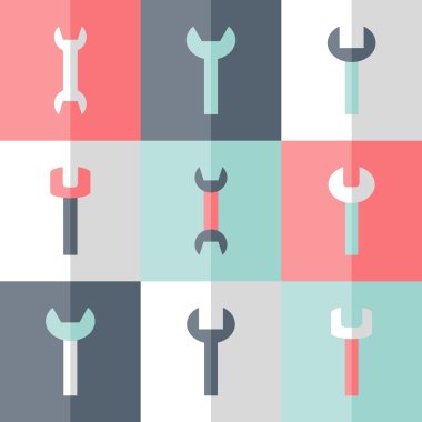 düz dokuz Icon set anahtar