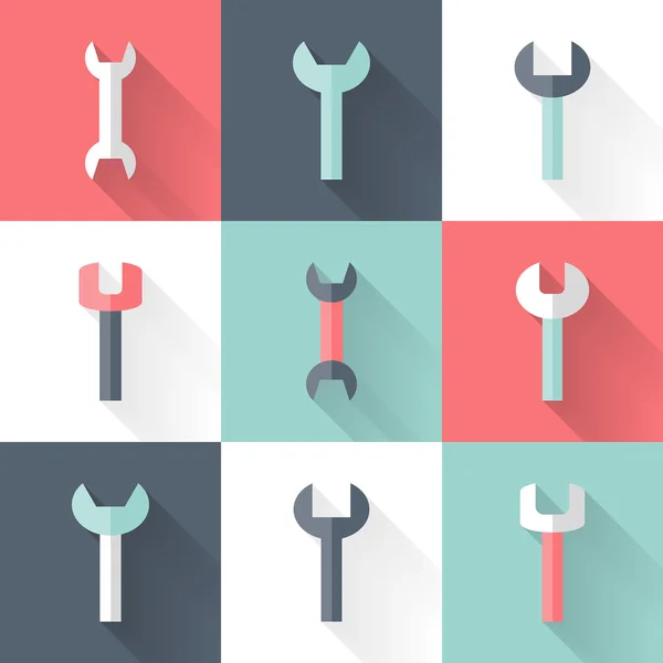 Klíče ploché ikony set — Stockový vektor
