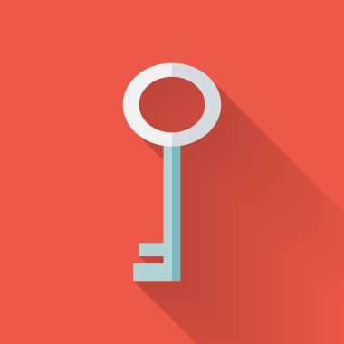 düz anahtar simgesi üzerinde kırmızı