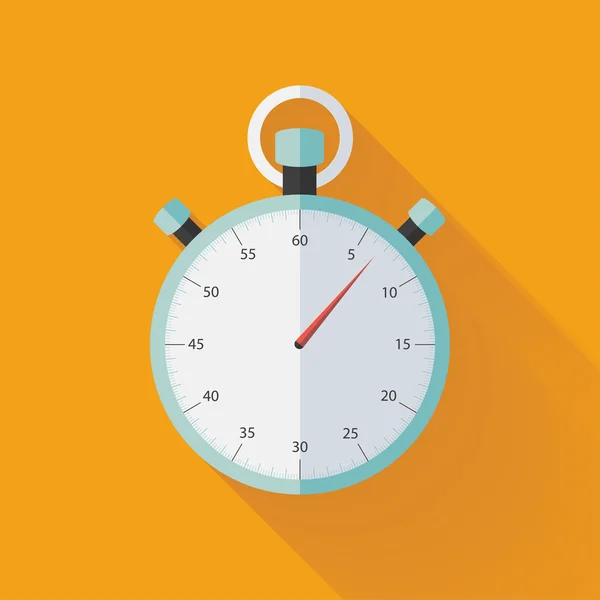 Menthe icône de chronomètre plat sur orange — Image vectorielle