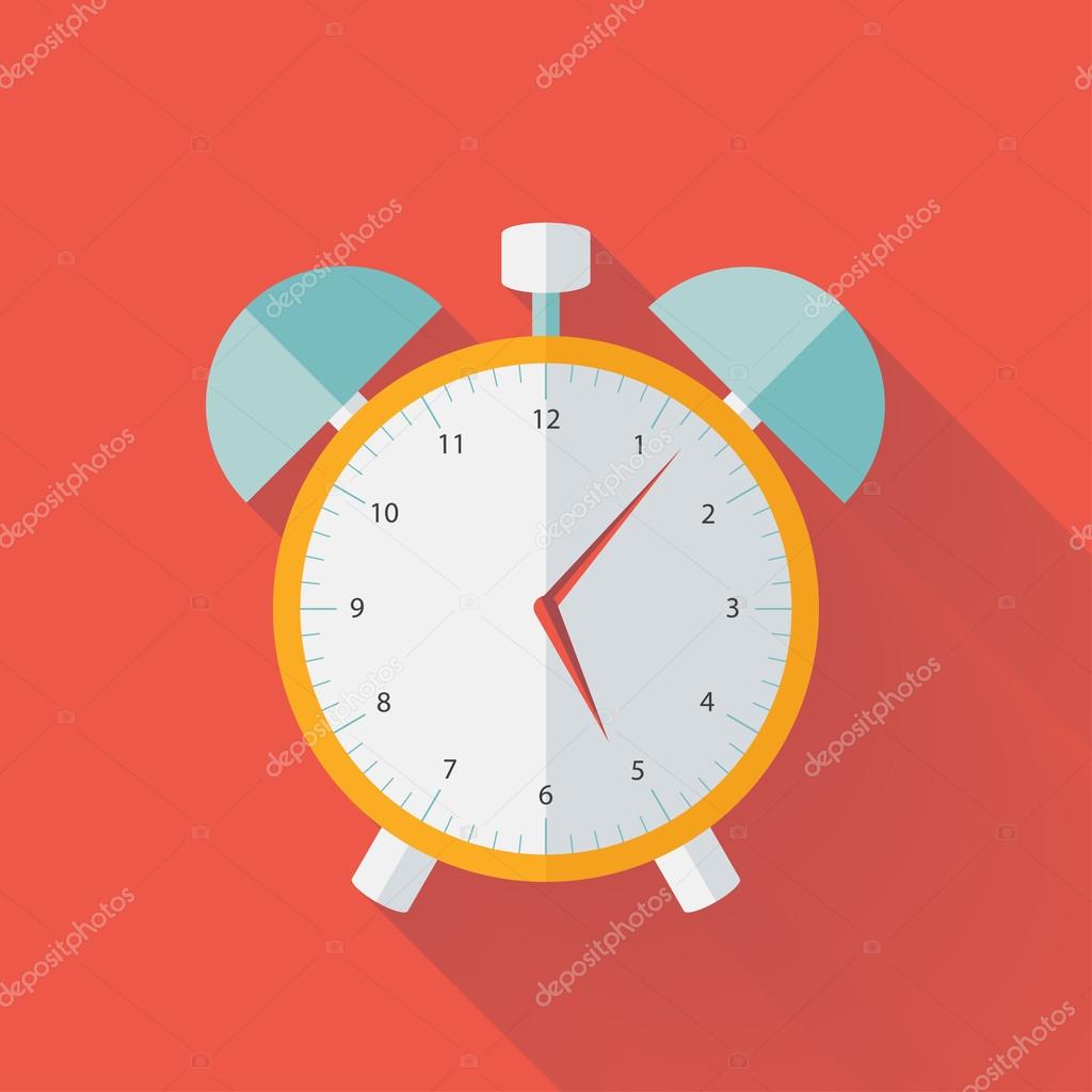White and yellow alarm clock flat icon Stock Vector Image by ©Anna_leni