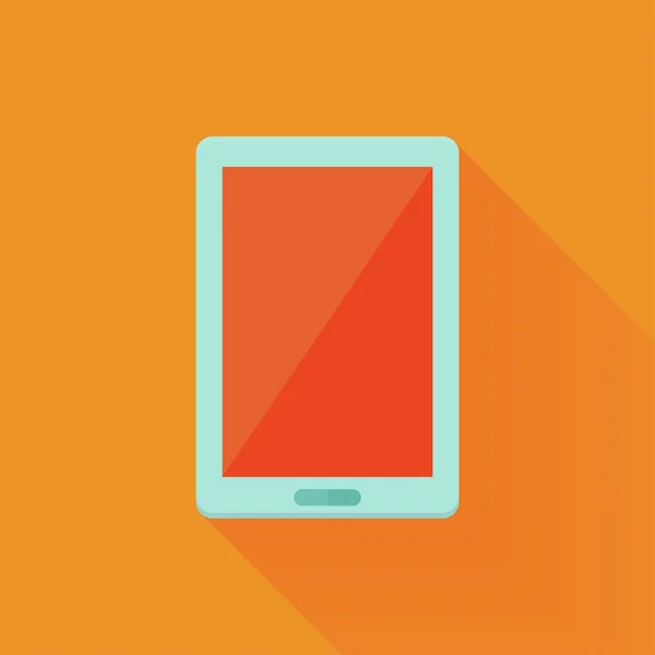 Ikona plochá tablet pc přes oranžová — Stockový vektor