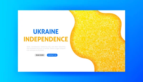 Página Aterrizaje Ucrania Ilustración Vectorial Del Diseño Del Esquema — Vector de stock