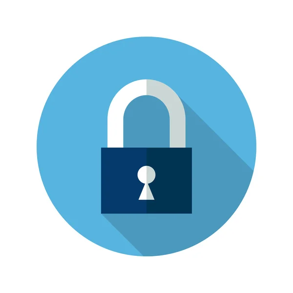 Blue closed padlock icon — Stock Vector