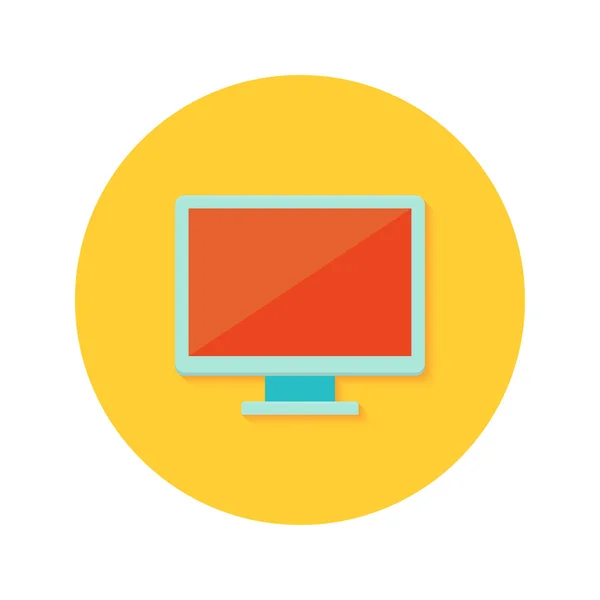 Icono de pantalla de PC sobre naranja — Vector de stock