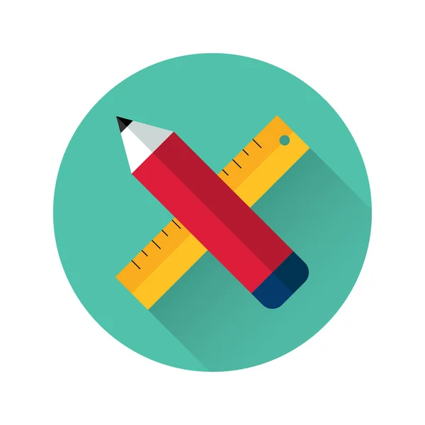 Reuler and pencil icon — стоковый вектор