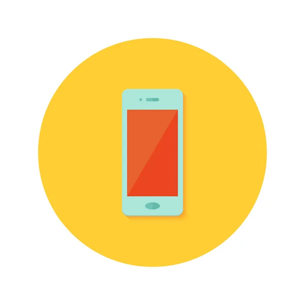 Smartphone icon over orange — Stock Vector