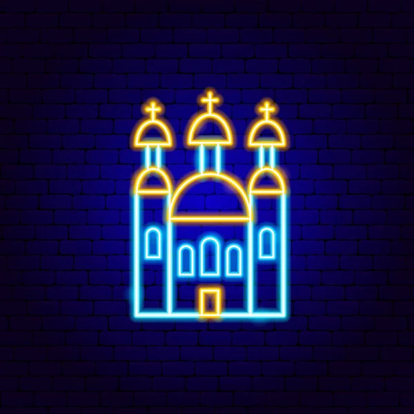 Templom Neonfény — Stock Vector