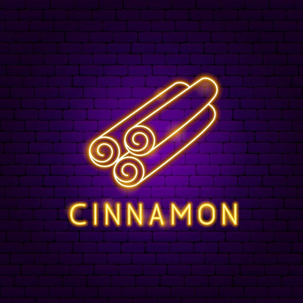 Label Neon Cinnamon - Stok Vektor