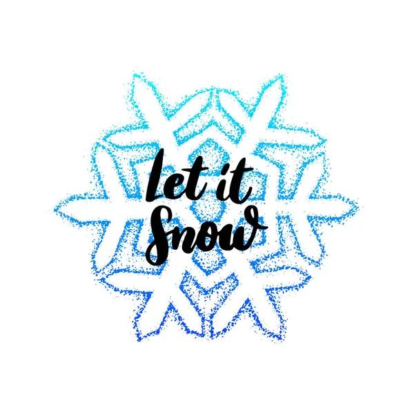 Let it Snow Dotwork Snowflake — Stockový vektor