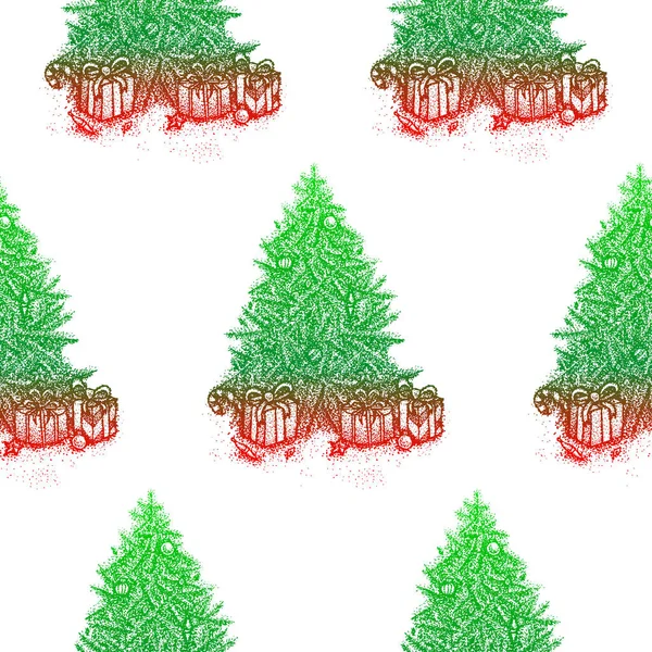 Árbol de Navidad patrón sin costura — Vector de stock