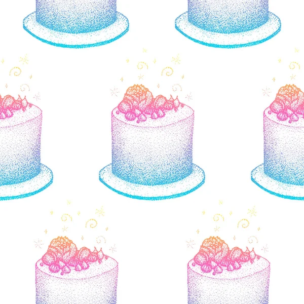 Doğum günü pastası seamless modeli — Stok Vektör