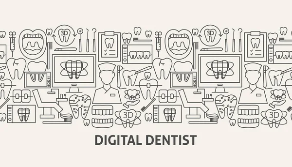 デジタル歯科医｜バナーコンセプト — ストックベクタ