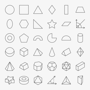 Geometrik Formlar Satır Simgeleri Ayarlandı