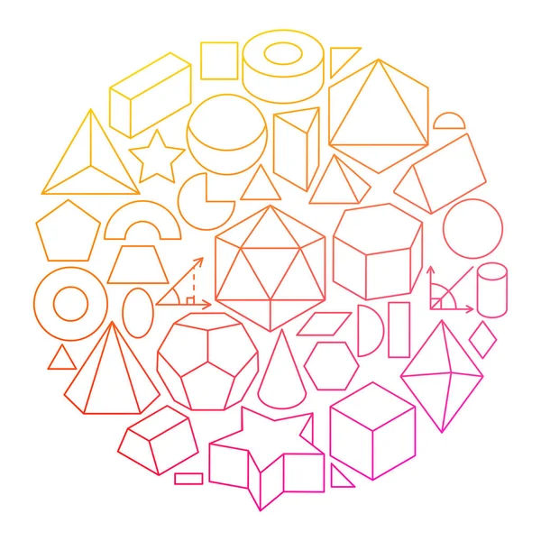 Геометричні форми Лінія Піктограма Коло Дизайн — стоковий вектор
