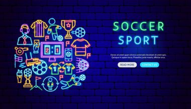 Futbol Sporu Neon Sancak Tasarımı
