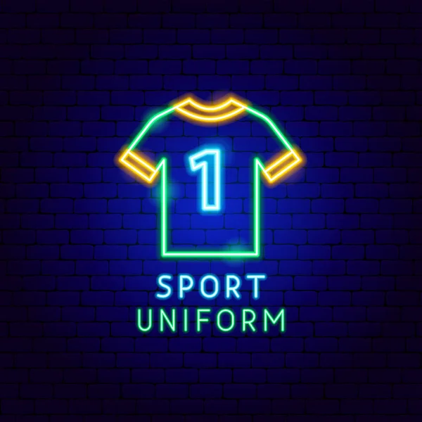Etiqueta de néon uniforme esporte — Vetor de Stock