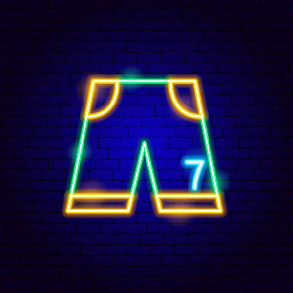 Sport Shorts Neon Sign — Stockvector