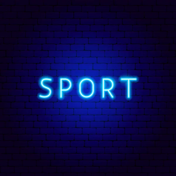Sport Neon Testo — Vettoriale Stock