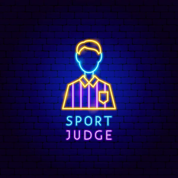 Giudice sportivo Etichetta Neon — Vettoriale Stock