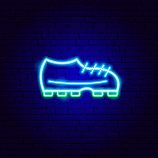 Soccer Sneakers Neon Sign — Stock Vector