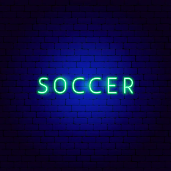 Soccer Neon Text — Stock Vector