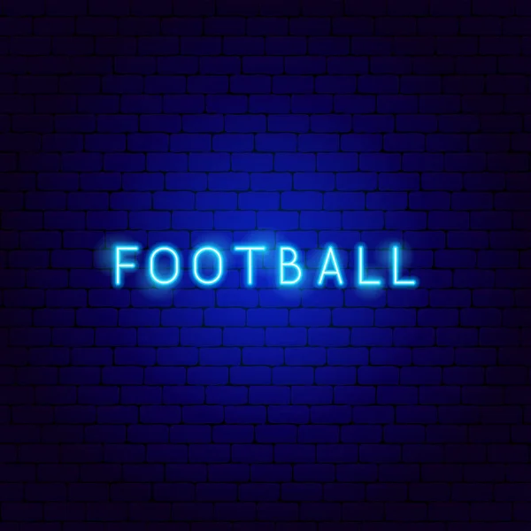 Futebol Neon Text — Vetor de Stock