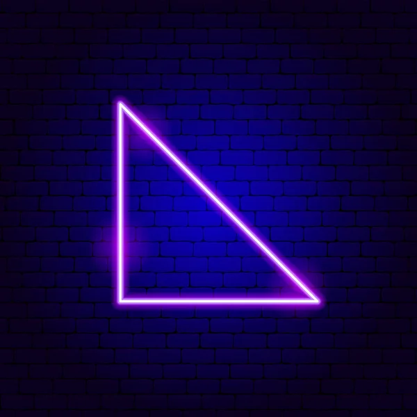 Driehoek Paars Neon Teken — Stockvector