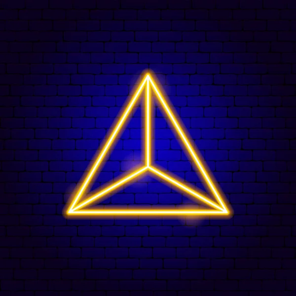 Tetrahedron Neon Sign — 图库矢量图片