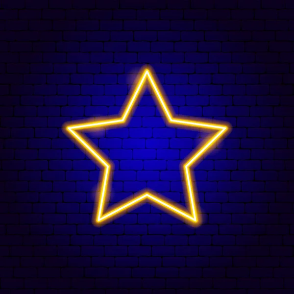 Star Neon Sign — Stock Vector