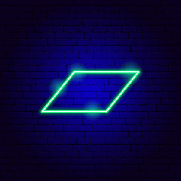 Parallelogram Neon Sign — Stockvector